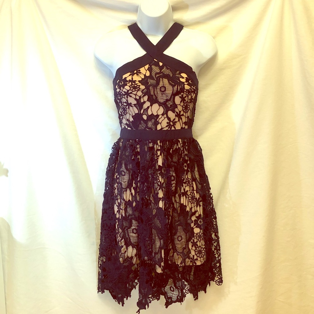 Francesca’s Navy Lace dress
